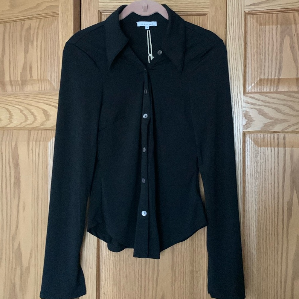 Black Button Down Blouse Size M